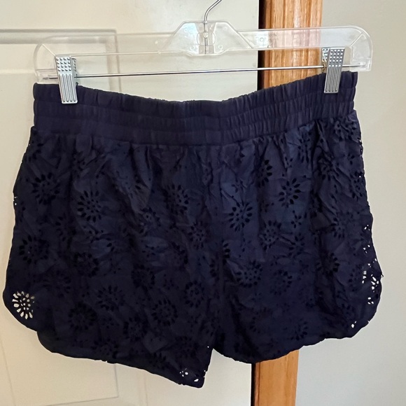 Aerie blue flower eyelet nylon running shorts. Size large - Picture 2 of 14